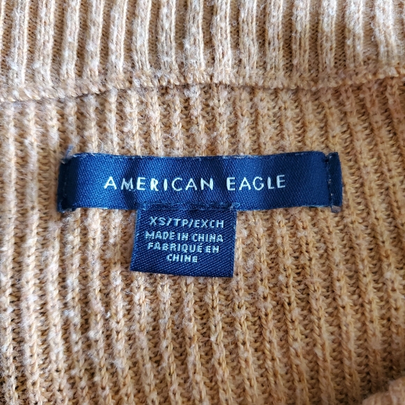 AMERICAN EAGLE | Button Down Striped Sleeve Sweater - Picture 8 of 9